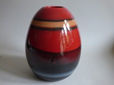 LARGE COLLECTABLE VINTAGE FLAMBE LAVA SWIRL BRITISH STUDIO ART POTTERY VASE POT
