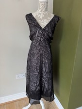 Ann Harvey Dual Layer Dress Black Over Mink Size 24