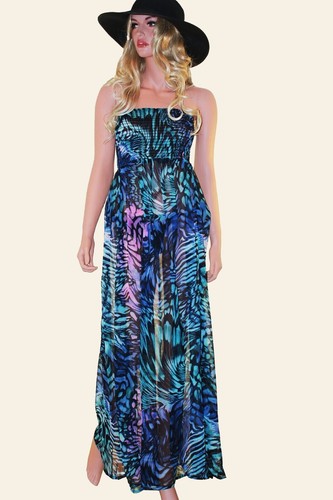 Women blue beach maxi casual - blue,