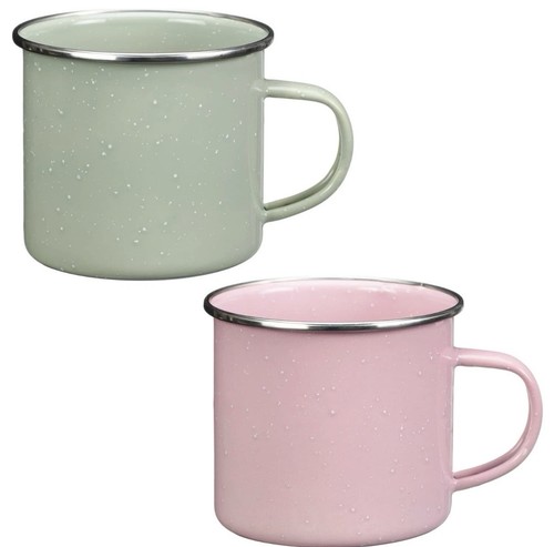 2pk enamel camping mugs - mugs, retro