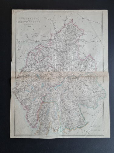 Antique 1863 map cumberland - -,