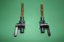 PAIR CHROME PETROL TAPS TRIUMPH BSA MAIN AND RESERVE 1/4 1/4 ETHANOL PROOF +++