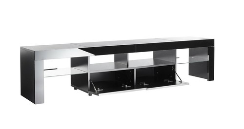 Black 200cm stand gloss - black, tv