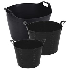 26L 40L 75L Flexi Tub Bucket Plastic Flexible Tubs Storage Container Feed Trug