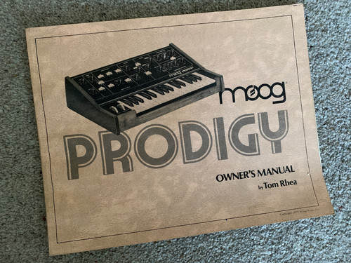 Moog prodigy owners manual - prodigy,