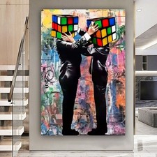 BANKSY STYLE RUBIKS CUBE HEADS