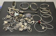 925 Sterling Silver Mixed Lot Joblot Jewellery 425g Scrap Repair?
