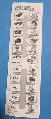 Clue mystery sheets - jr,
