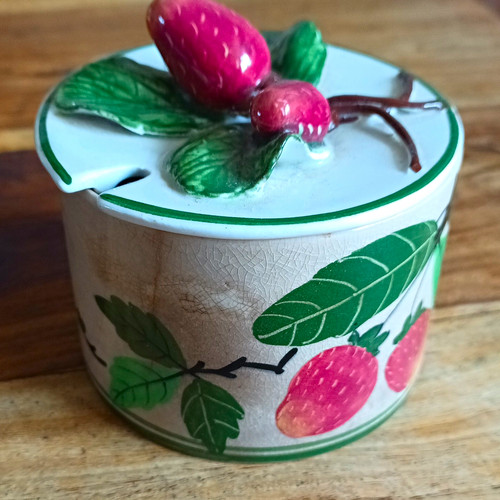 Wemyss ware lidded jam - ware,