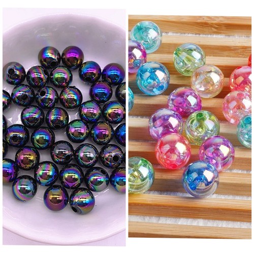 Rainbow color acrylic beads - ab,