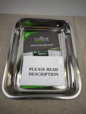 Stainless Steel Roasting Pan with Raised Bottom â€“ 40cm Extra-Large (READ)