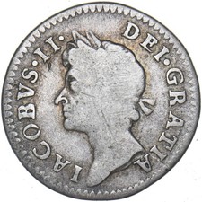 1687 maundy fourpence over - (7,