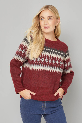 Wallis burgundy jumper womens - jumper,