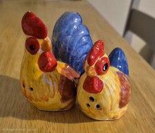 Collectible, Vintage, Retro Salt and Pepper Pots Cockerel Rooster and Hen