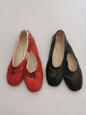 2 x Vintage Brent Leigh Ware Ceramic Black Ballet Shoes Slippers 1930’s Deco 