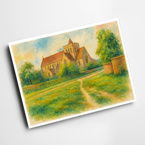 Print boxgrove church - a6,