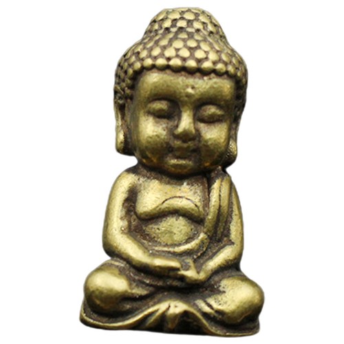 Miniature brass buddha - brass,