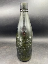 HICKS ST. AUSTELL Beer Bottle Cornish Antique Green Glass Matt Finnish
