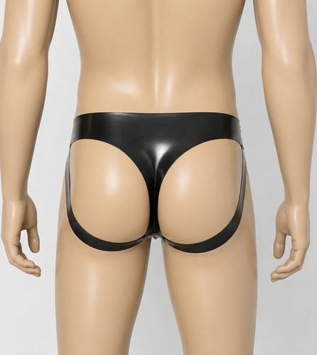 Mens black latex peephole - mens,
