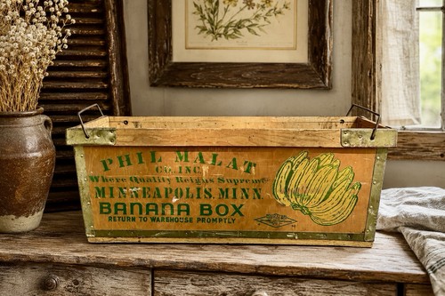 Vintage wooden banana crate - vintage,