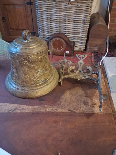 Large vintage solid brass wall - large,