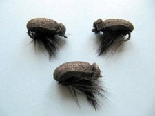 3 x BARBLESS BLACK BEETLE FOAM BUG CARP FISHING FLIES Sizes 6 or 8 Available