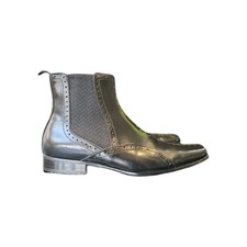 Todd Barnes Black Leather Chelsea Boots Cowboy Boots UK Size 7 Formal Dress Shoe