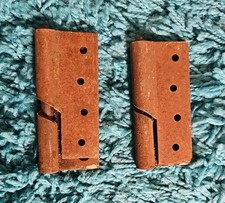 Two Vintage Heavy Rusty Steel Lift Off Door Hinges 4" Tall Fully Working Pair