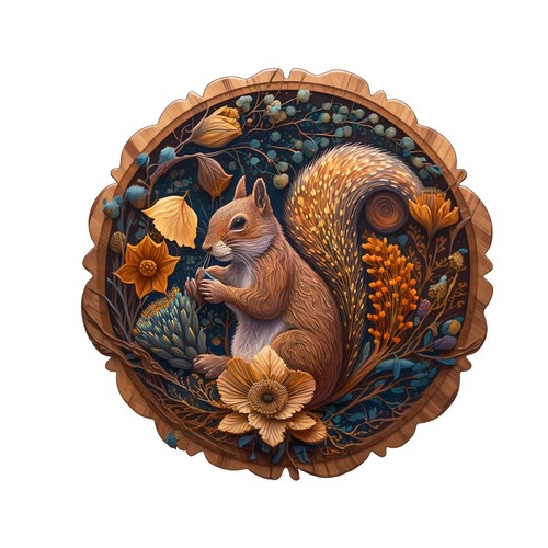 Creative squirrel wooden - 3d,