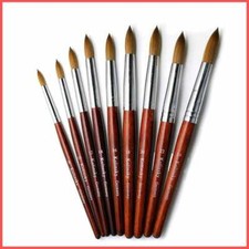 Acrylic Nail Brush Kolinsky Sable Hair Liquid Powder Crystal Pink Metal Handle 