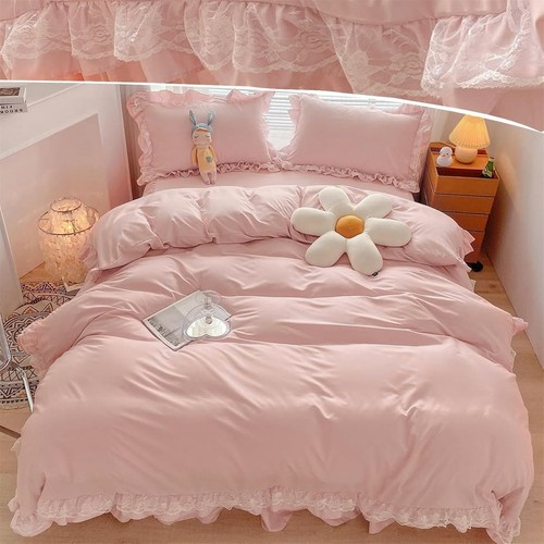 Pieces pink ruffle duvet - pieces,