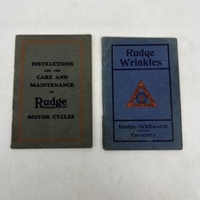 2x Rudge Whitworth Motorcycle Care & Maintenance 350cc & 1928 Special Manuals