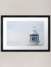 White lighthouse and bright