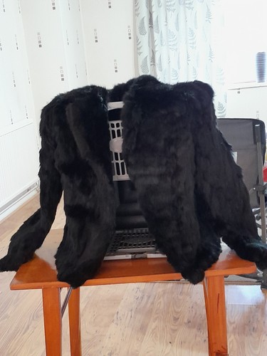 Vintage black coney - black, fur