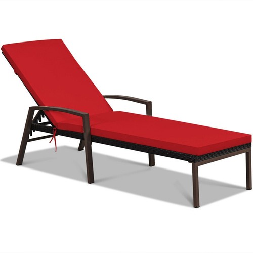 Outdoor rattan sun lounger - pe,
