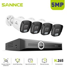 SANNCE 5MP CCTV System Audio In POE IP Camera 6MP 8CH NVR AI Human Detection Kit
