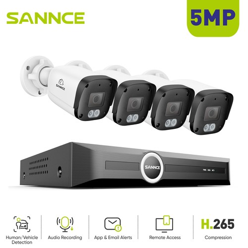 Sannce 5mp cctv system audio - 5mp,