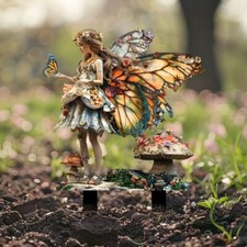 Garden Sitting Fairy Statue Ornament Acrylic Crafts Landscaping Figurine Decor