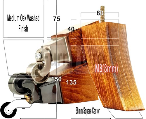 Curved wood furniture legs - 2x,
