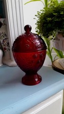 Habitat Glass Storage  Jar Container Cherry Red Glass Multi Use