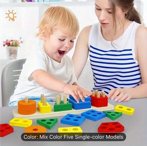 Wooden sorting stacking - wooden,