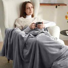 Warm Soft Plain Fleece Throw