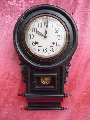 Old pendulum wall clock - old, clock,