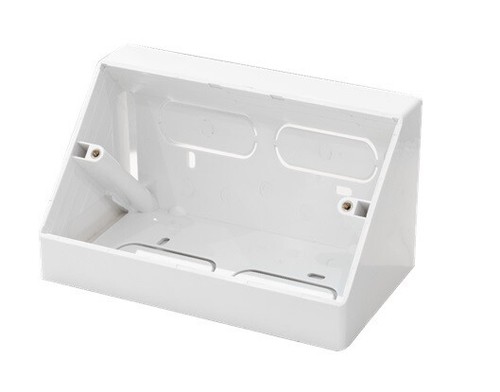 White angled double gang - white,