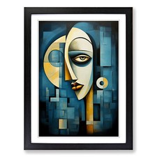 Moon Cubism No.2 Framed Canvas