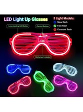 LED Shutter Shades Rave Glow Glasses Flashing Sunglasses  Halloween Rave Party
