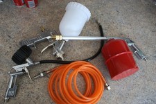 Air Compressor Kit New 4 Piece Air Line Accessories Spray Gun Tools Air Hose