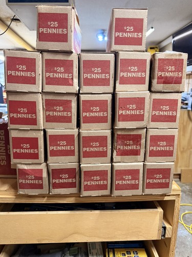 Bank box 2 500 pennies - bank,