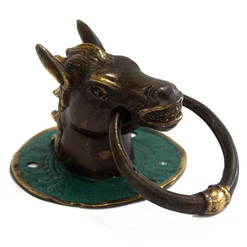 Solid brass horse head door - head,
