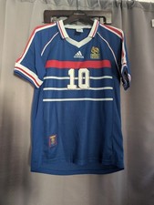 Adidas France 1998/99 Zidane Football Shirt Jersey #10 Bresil France Size M Read